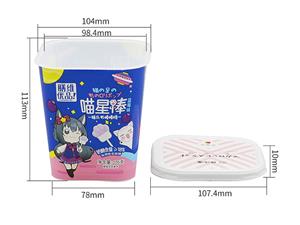 Стаканчик с крышкой в кошачьем стиле с IML этикеткой