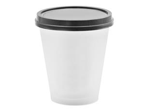 Стаканчик с крышкой с китайскими иероглифами с IML этикеткой